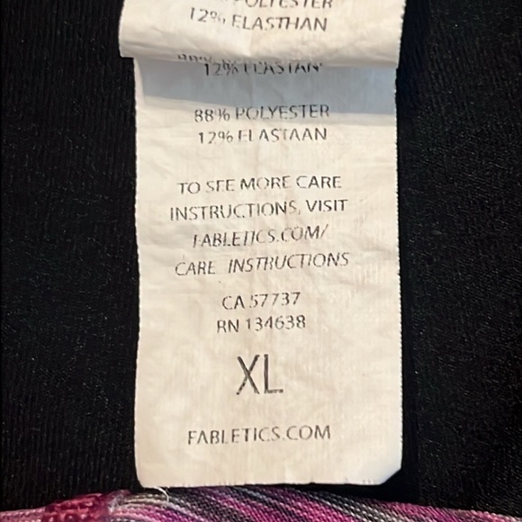 Fabletics Sydney Capri Black/Orchid Purple Multi Stripe Size XL - Picture 11 of 12